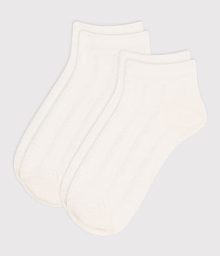 Children's Cotton Jersey Plain Socks - 2-Pack