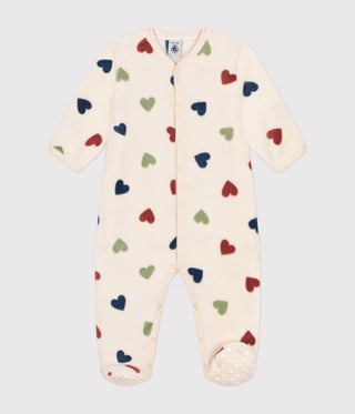 Babies' Heart Printed Fleece Onesie