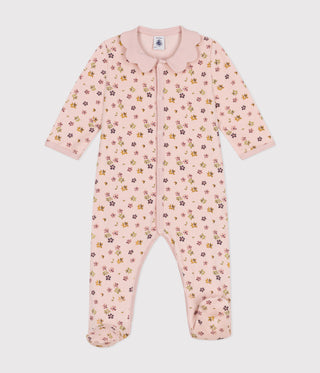 Babies' Floral Print Velour Pyjamas