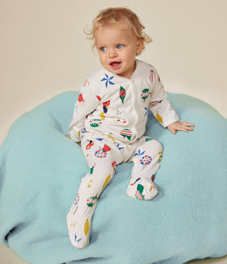 Babies' Brushed Fleece Christmas Bauble Print Pyjamas