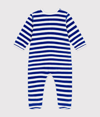 Babies' Velour Christmas Stripy Pyjamas