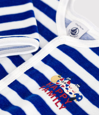 Babies' Velour Christmas Stripy Pyjamas