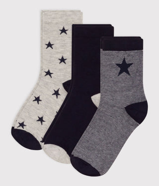 Children's Cotton Jersey Starry Socks - 3-Pack