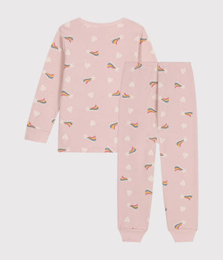 Children's Brushed Fleece Pyjamas Printed With Stars and Hearts