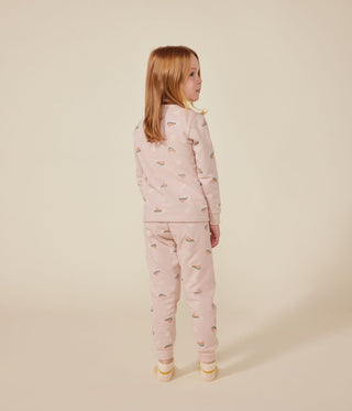 Children's Brushed Fleece Pyjamas Printed With Stars and Hearts