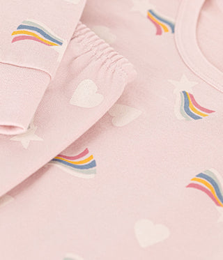 Children's Brushed Fleece Pyjamas Printed With Stars and Hearts