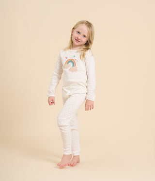 Girls' Cotton Pyjamas Printed with Rainbow and Heart