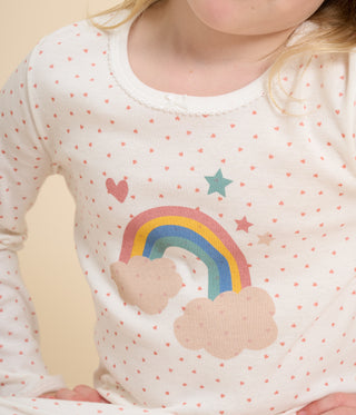 Girls' Cotton Pyjamas Printed with Rainbow and Heart