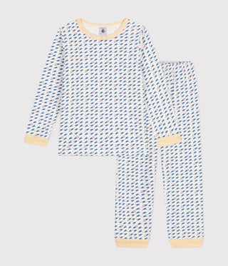 Children's Long-Sleeved Rocket Printed Cotton Pyjamas