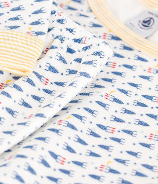 Children's Long-Sleeved Rocket Printed Cotton Pyjamas