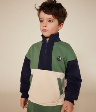 Boys' Shawl Collar Fleece Sweatshirt