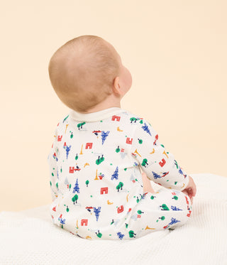 Babies' Paris Print Footless Cotton Pyjamas