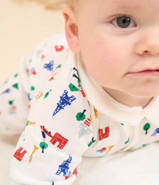 Babies' Paris Print Footless Cotton Pyjamas