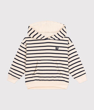 Children's Stripy Hooded Sweatshirt in Brushed Fleece