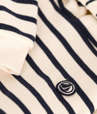 Children's Stripy Hooded Sweatshirt in Brushed Fleece