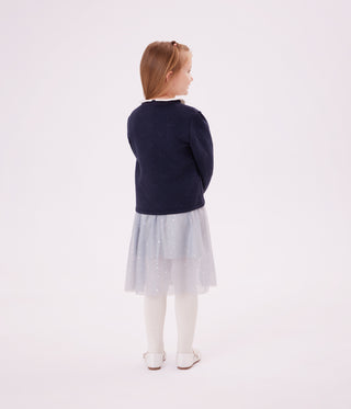 Girls' Plain Sequinned Tulle Skirt