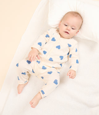 Babies' Heart Printed Cotton Footless Pyjama Suit