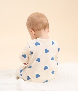 Babies' Heart Printed Cotton Footless Pyjama Suit