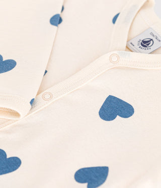 Babies' Heart Printed Cotton Footless Pyjama Suit