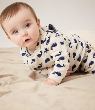 Babies' Reversible Whale Patterned Sleeveless Cotton Cardigan