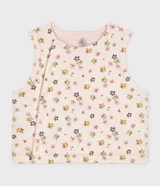 Babies' Reversible Sleeveless Cotton Cardigan