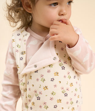 Babies' Reversible Sleeveless Cotton Cardigan