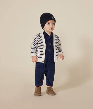 Babies' Stripy Thick Jersey Cardigan