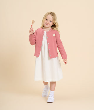 Girls' Heart Fleece Cardigan