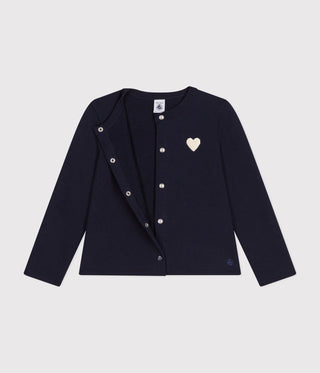 Girls' Heart Fleece Cardigan