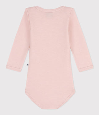 Babies' Long-Sleeved Cotton/Wool Bodysuit