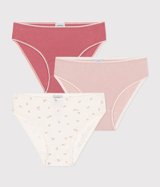 Girls' Cotton And Elastane Briefs - 3-Pack