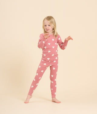 Children's Heart Print Long-Sleeved Cotton Pyjamas