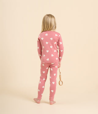 Children's Heart Print Long-Sleeved Cotton Pyjamas