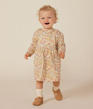 Babies' Long-Sleeved Quilted Tube Knit Dress