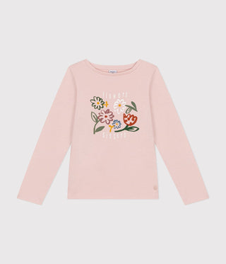 Girls' Long-Sleeved Rib Knit T-Shirt