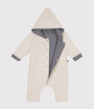 Babies' Padded Hooded Cotton Jumpsuit