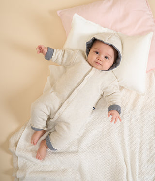 Babies' Padded Hooded Cotton Jumpsuit