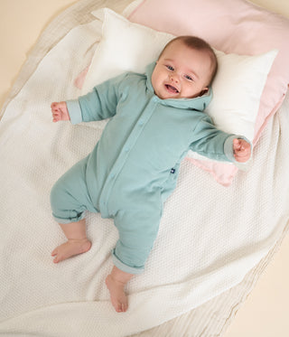 Babies' Padded Hooded Cotton Jumpsuit