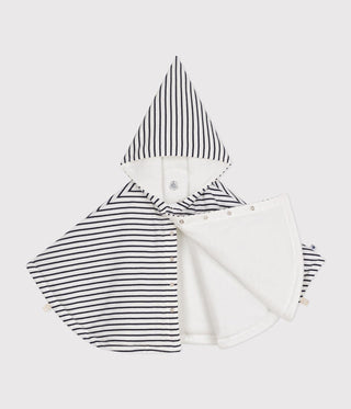 Babies' Stripy Cotton Hooded Cape