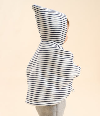 Babies' Stripy Cotton Hooded Cape