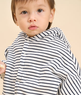 Babies' Stripy Cotton Hooded Cape