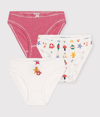 Girls' Cotton Christmas Knickers - 3-Pack