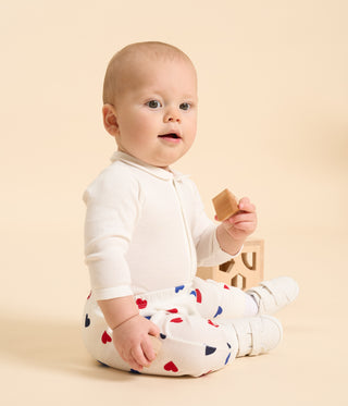 Babies' Heart Printed Cotton Three-Piece Outfit