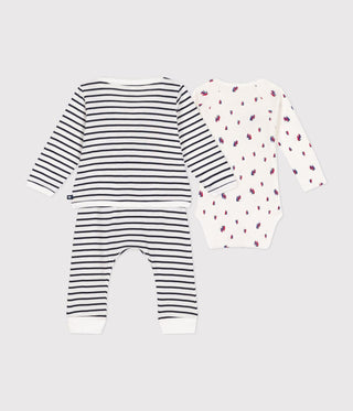 Babies' Three-Piece Stripy Cotton Outfit