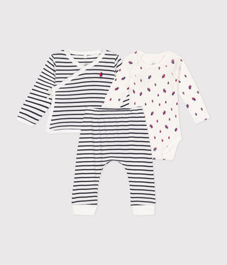 Babies' Three-Piece Stripy Cotton Outfit