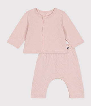 Babies' Two-Piece Set In Quilted Tube Knit