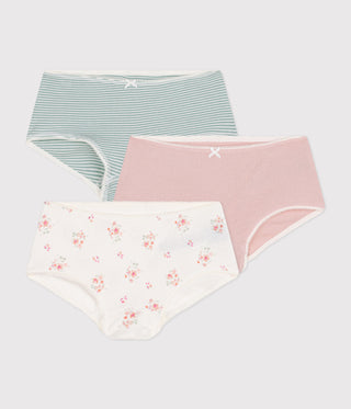 Girls' Cotton Floral-Patterned Shorties - 3-Pack