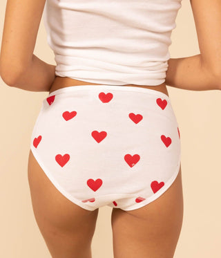 Women's Heart And Stripe High-Waisted Cotton Briefs - 2-Pack