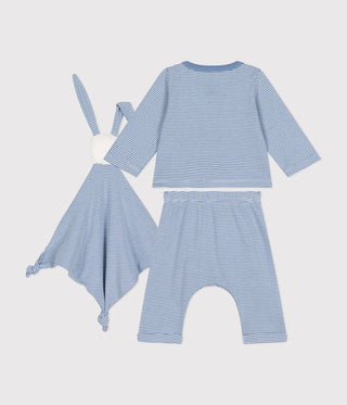 Babies' Cotton Cardigan, Trousers and Comforter Gift Set