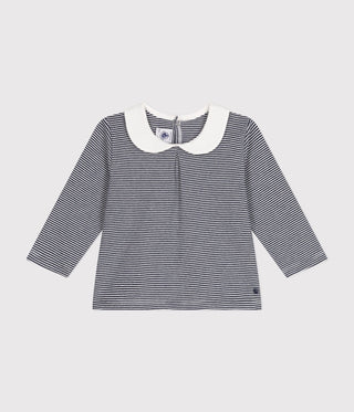 Babies' Stripy Cotton Blouse With A Collar